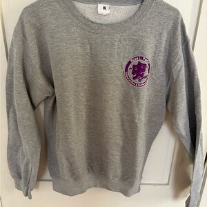 Gray Sweatshirt with Purple Logo